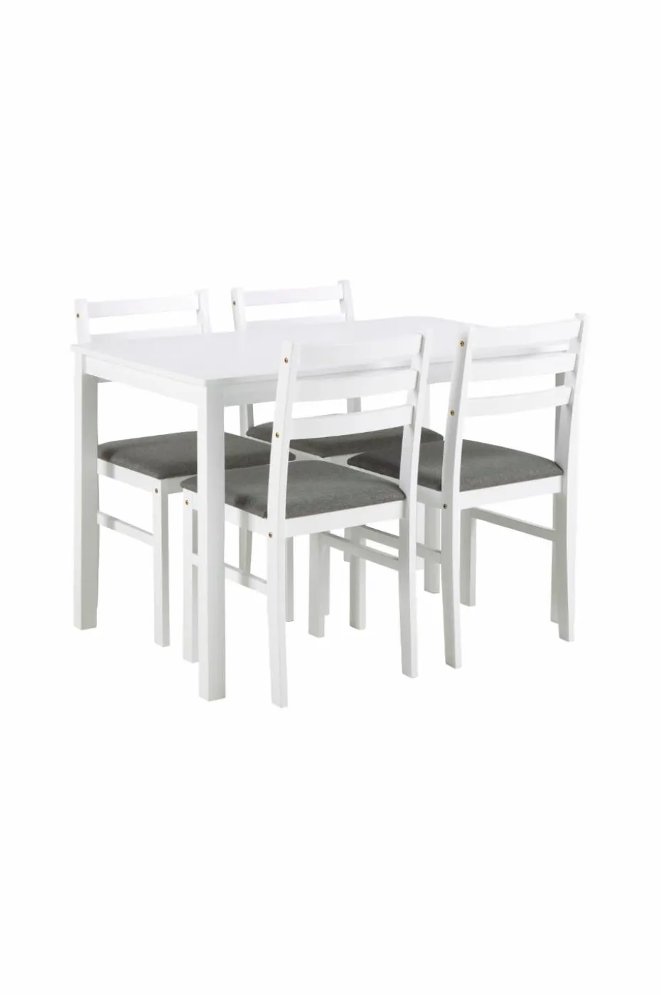 AC Design Furniture Alicante rektangulært spisebordssett med bord og 4 stoler, 110 x 70 x 74,5 cm