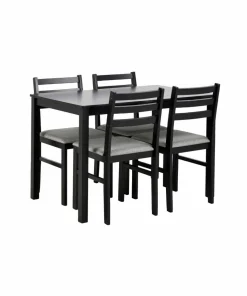 AC Design Furniture Alicante rektangulært spisebordssett med bord og 4 stoler, 110 x 70 x 74,5 cm