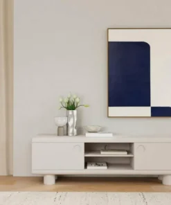AC Design Furniture Magee Tv skap, topp, ramme, 2 dører, 3 hyller, 2 åpne rom, 160x40x50 cm