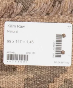 Bargi Ullteppe Kelim Raw Natural 99x147 cm
