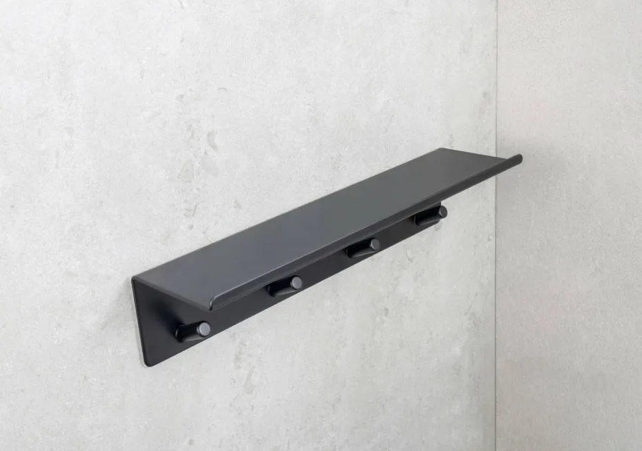 Beslag Design Base - Krokskinne med hylle
