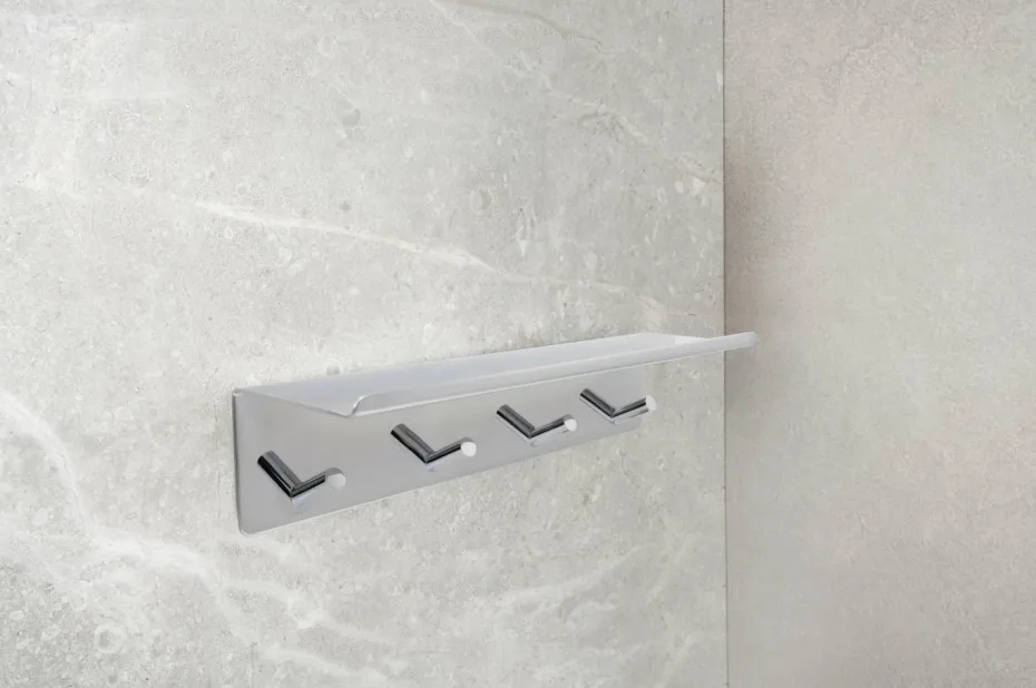 Beslag Design Base - Krokskinne med hylle