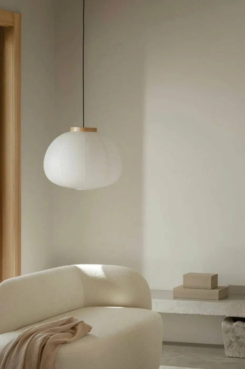 Blomus Pendel Lampe Kami Rice Paper H 48 cm Ø60 cm