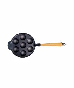 Carl Victor Munkepanne med håndtak i bøk diameter 22 cm