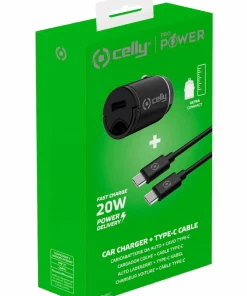 Celly Billader Mini USB-C PD 20W + USB-C til USB-C-kabel