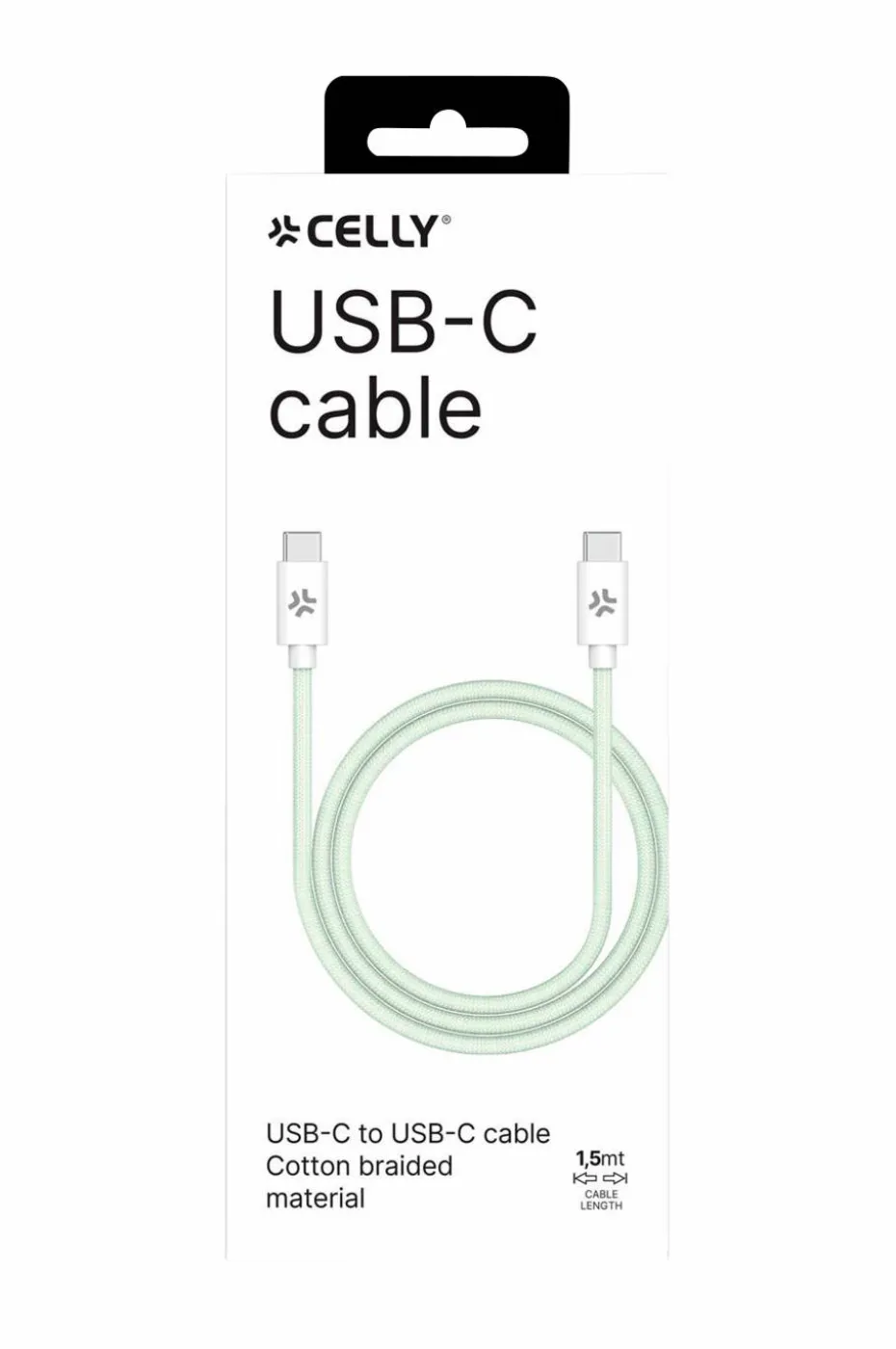 Celly Kabler USB-C – USB-C 60W 1,5 m