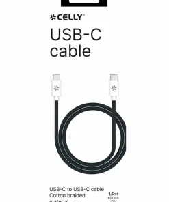 Celly Kabler USB-C – USB-C 60W 1,5 m
