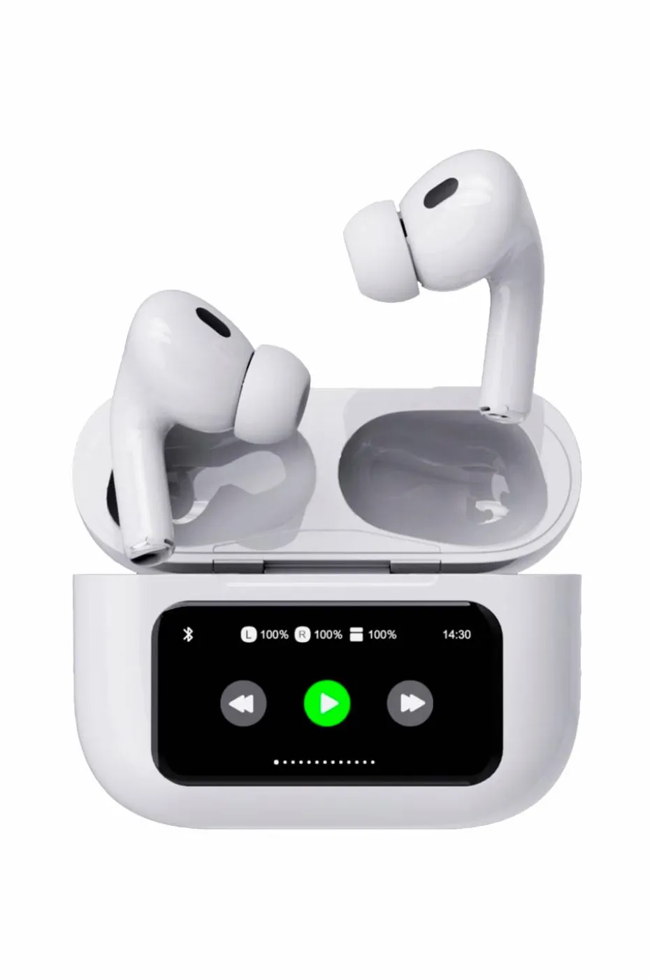 Celly Soundled True Wireless Bluetooth-hodesett med LED-skjerm hvit