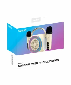 Celly Trådløs høyttaler RGB + 2 trådløse Mikrofoner Partymic2
