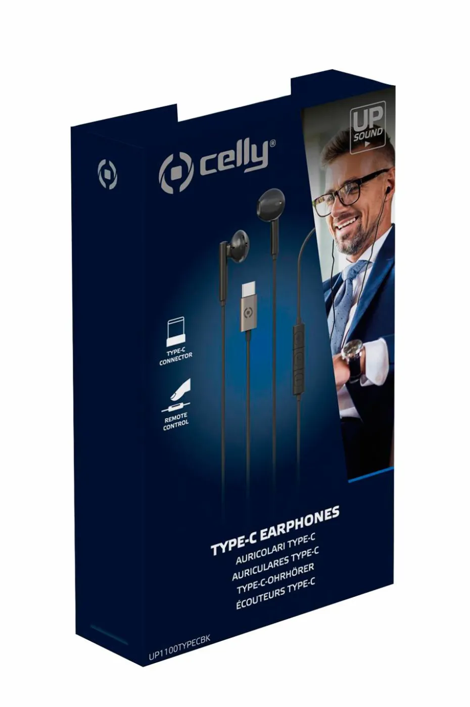 Celly UP1100 Stereoheadset Drop USB-C Svart