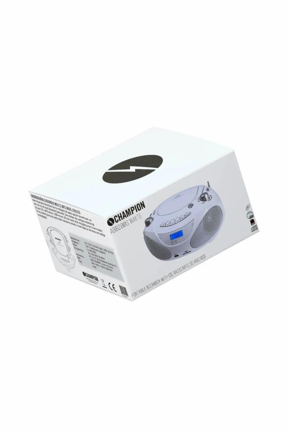 Champion Nordic Boombox CD/Radio/MP3/USB White ABB200W