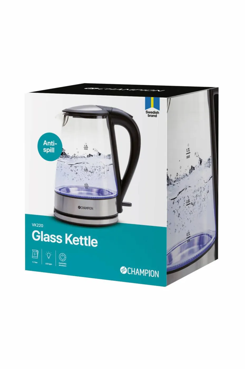Champion Nordic Vannkoker VK220 Glas 1,7 l