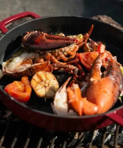 Combekk Skillet 24 cm emaljert resirkulert støpejern Bordeaux