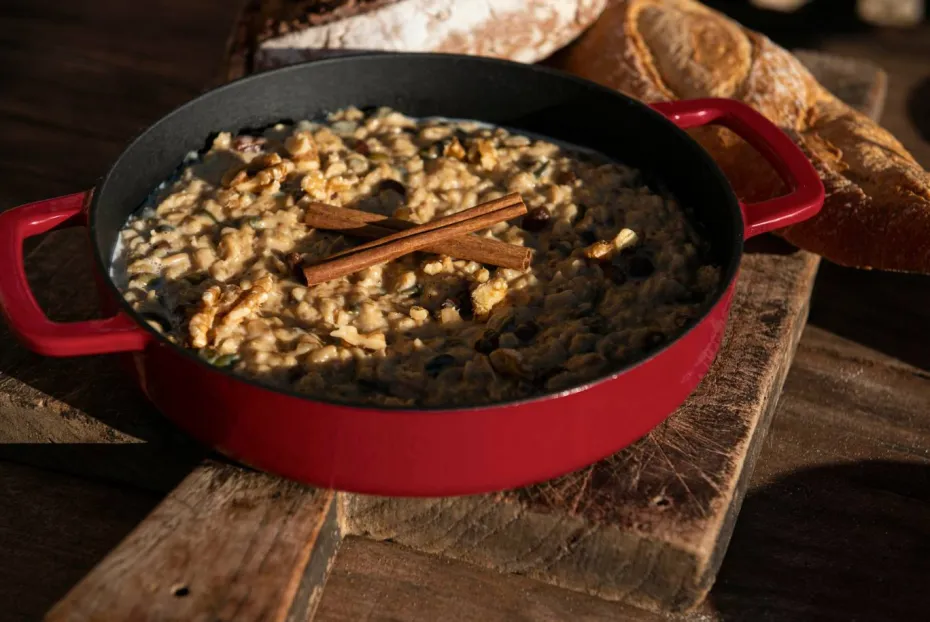 Combekk Skillet 24 cm emaljert resirkulert støpejern Bordeaux