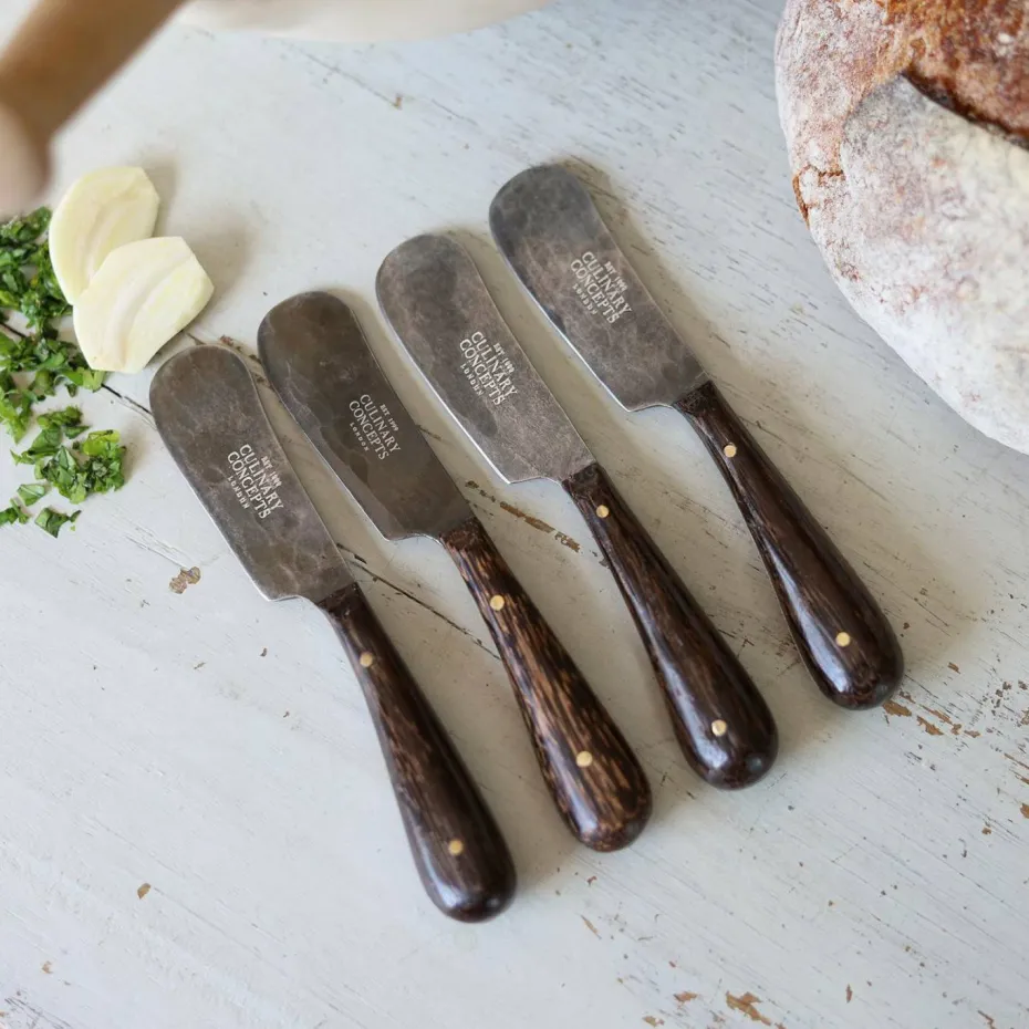 Culinary Concepts London Coconut Wood Sett med fire smørkniver/spredere
