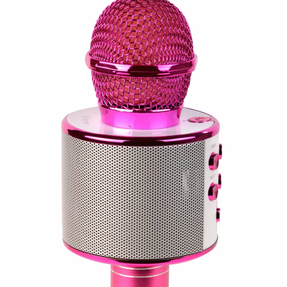 Denver Bluetooth-karaokemikrofon med innebygd høyttaler Rosa
