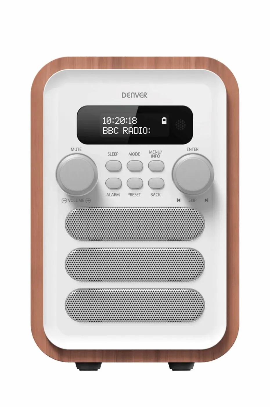 Denver FM/DAB+ Radio Bluetooth Tre/hvit