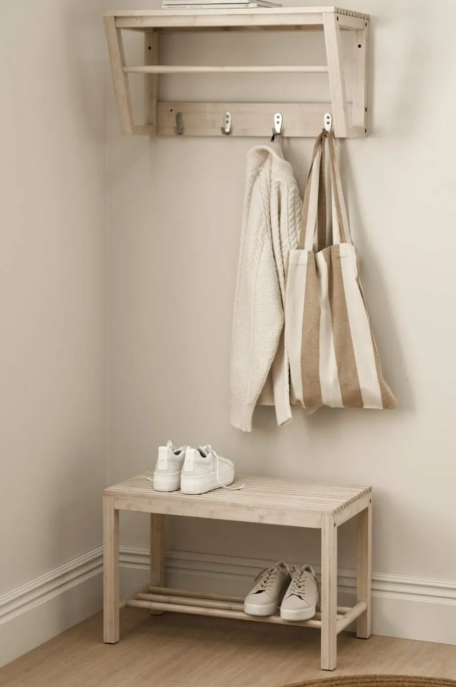 Ellos Home Benk / skohylle Stripe