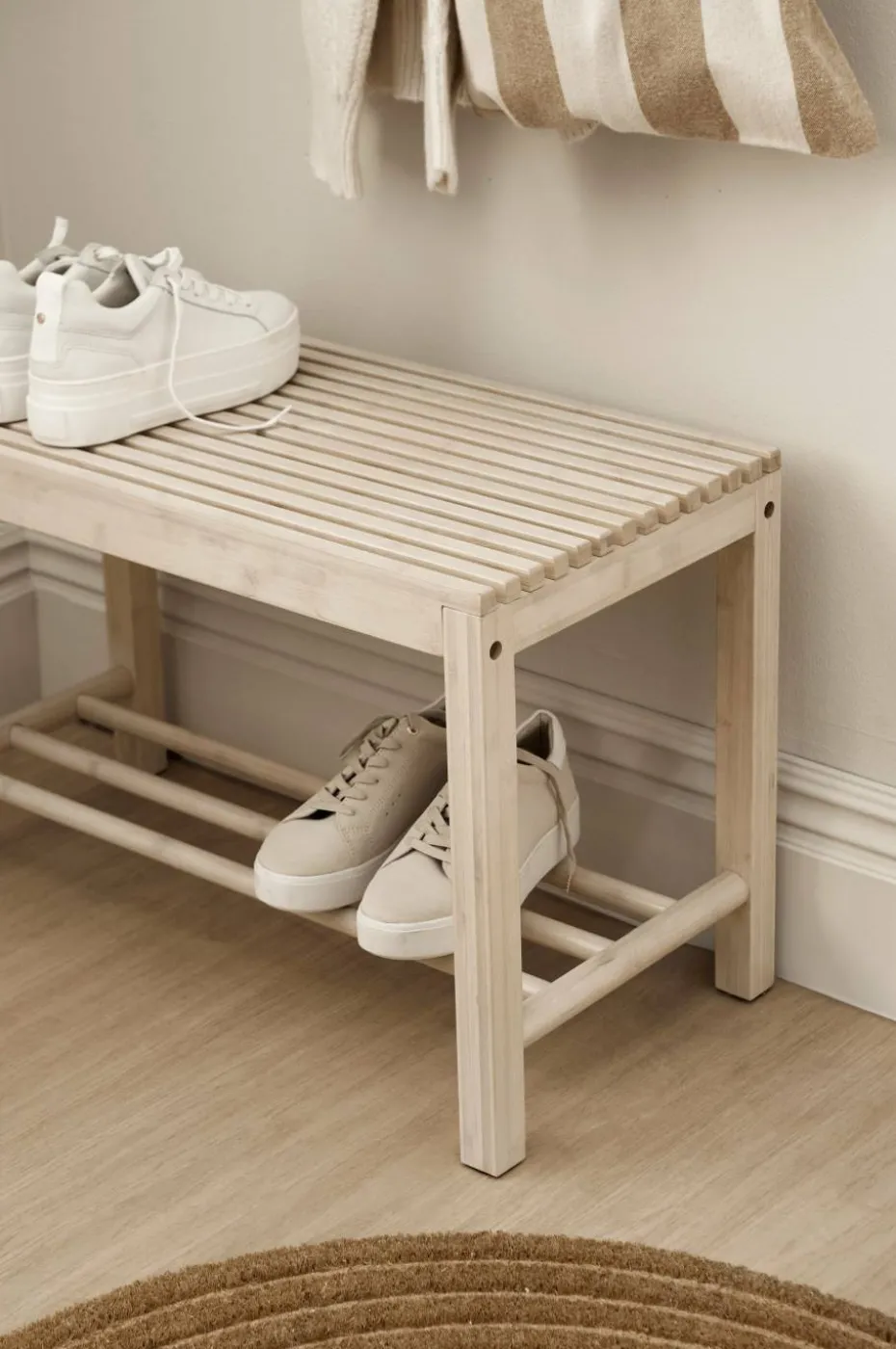 Ellos Home Benk / skohylle Stripe