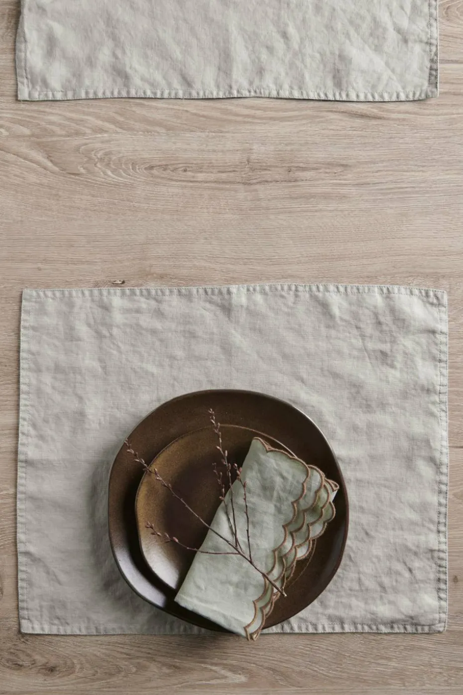 Ellos Home Bordbrikke Malva 2-pk i 100% lin