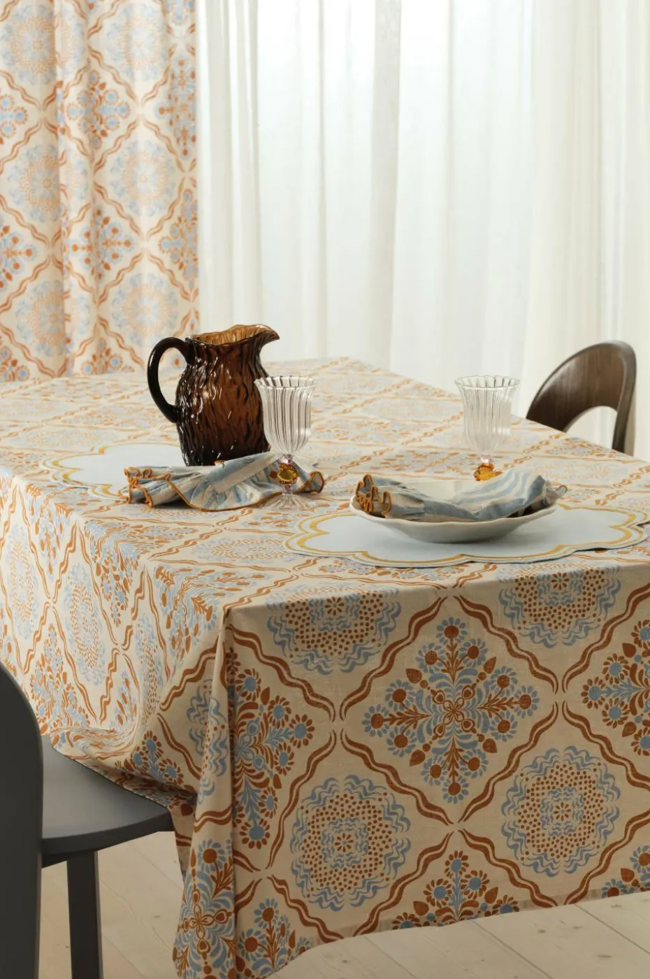 Ellos Home Duk Duk Elly Tile i resirkulert halvlinne