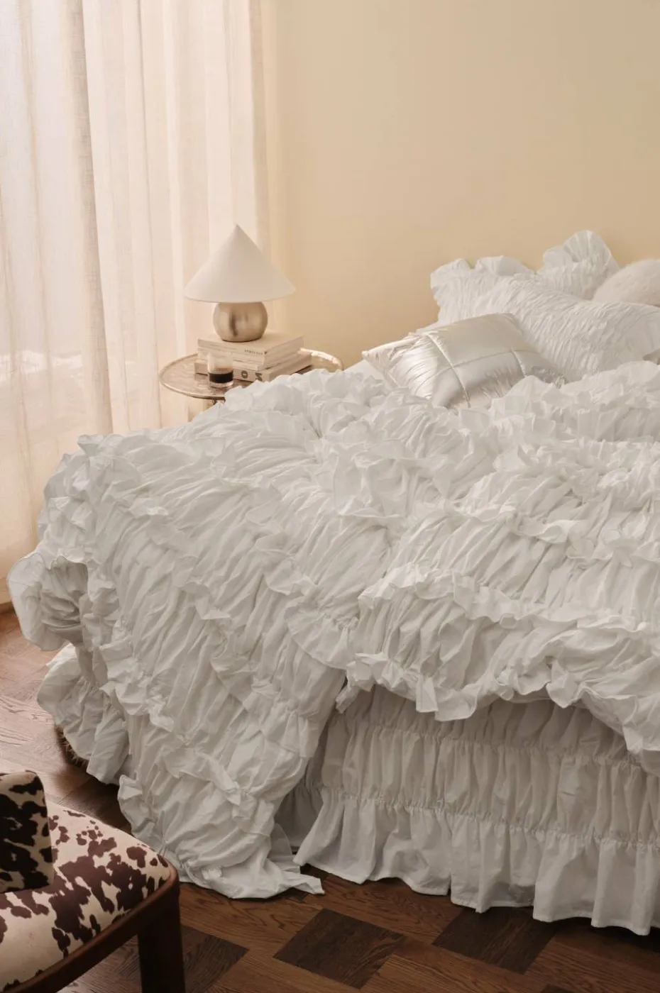 Ellos Home Dynetrekk Juliette Elastic Frill i vasket bomull 2 deler