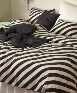 Ellos Home Dynetrekksett Diagonal Stripe i bomull 2 deler