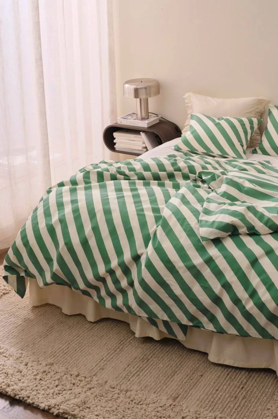 Ellos Home Dynetrekksett Diagonal Stripe i bomull 2 deler