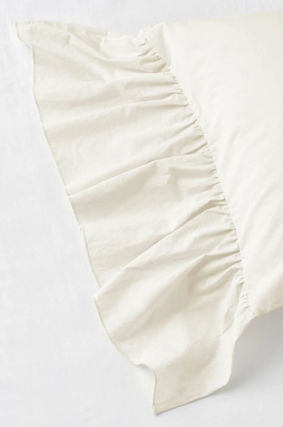 Ellos Home Dynetrekksett Juliett Giant Frill i vasket bomull 2 deler