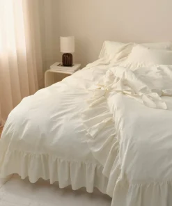 Ellos Home Dynetrekksett Juliett Giant Frill i vasket bomull 2 deler