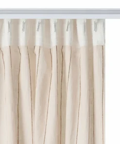 Ellos Home Gardin med multibånd Elly Thin Stripe i resirkulert halvlinne 2-pakning