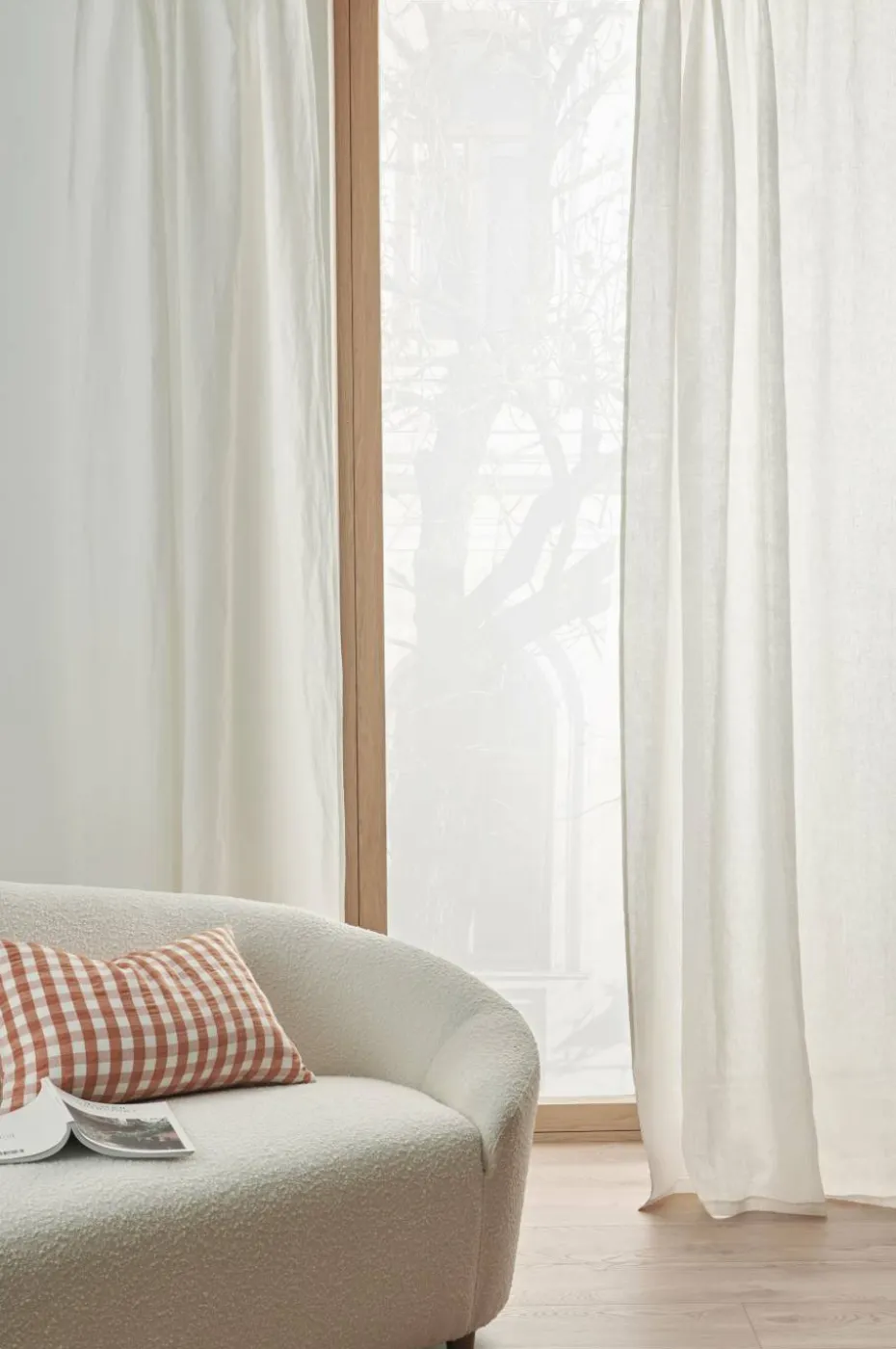 Ellos Home Gardin med multibånd Malva 2-pk i 100% lin