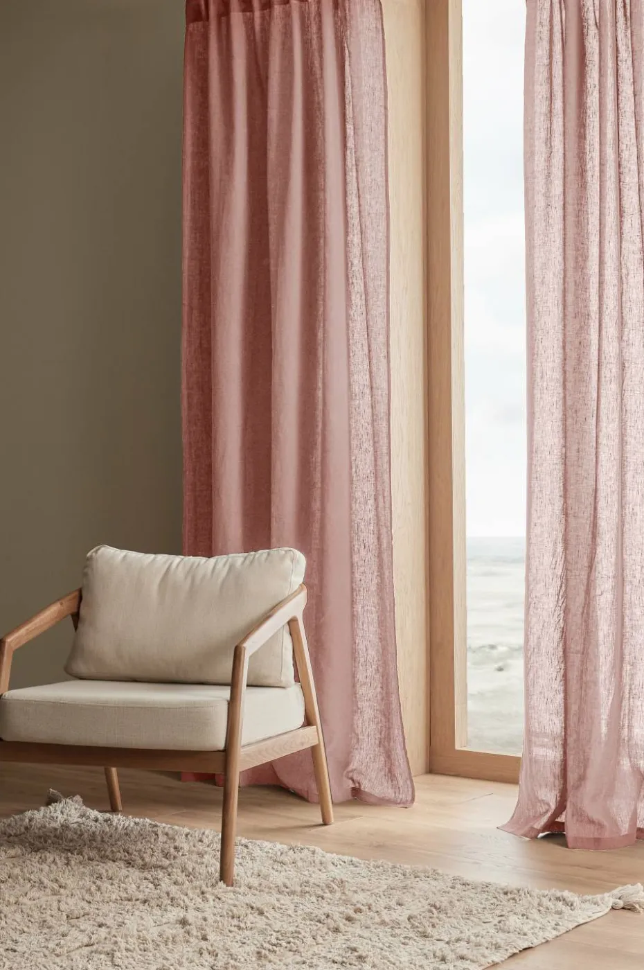 Ellos Home Gardin med multibånd Malva 2-pk i 100% lin