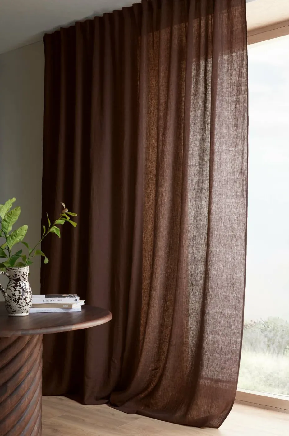 Ellos Home Gardin med multibånd Malva Wide ekstra bred, 1 stk i 100% lin