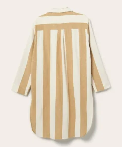 Ellos Home Nattskjorte Valerie Block Stripe i bomullsflanell