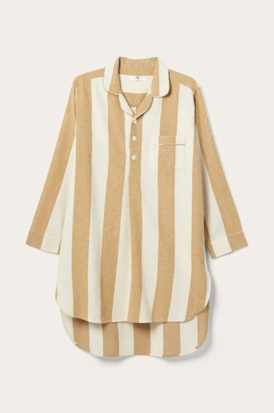 Ellos Home Nattskjorte Valerie Block Stripe i bomullsflanell