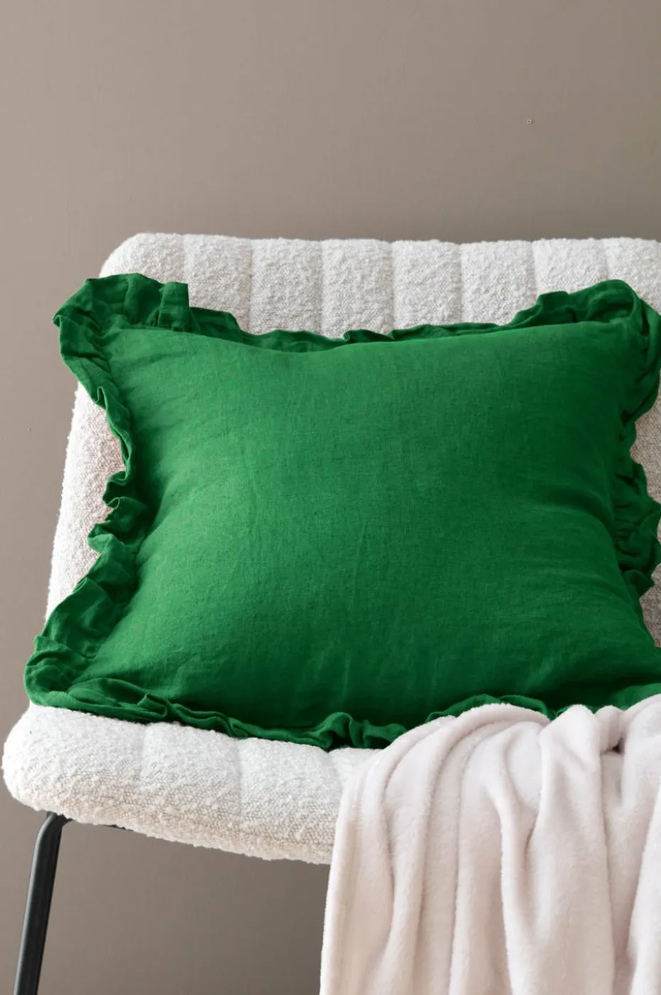 Ellos Home Putetrekk Candice Frill i vasket lin