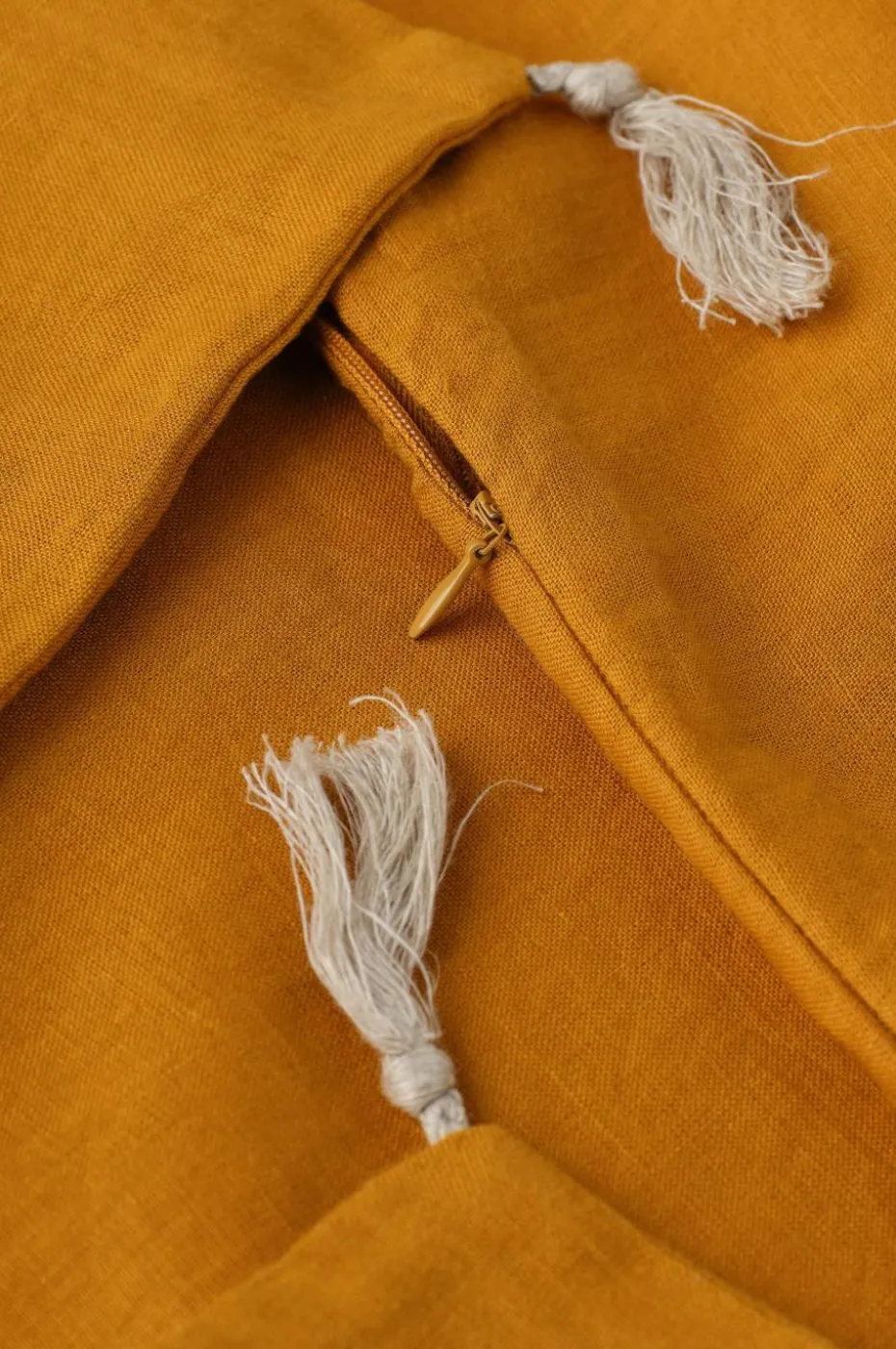 Ellos Home Putetrekk Candice Tassel i vasket lin 50x50 cm