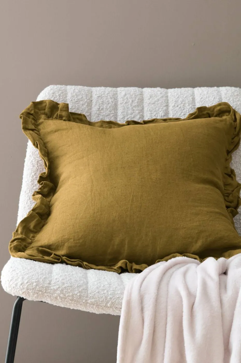 Ellos Home Putetrekk Candice Frill i vasket lin