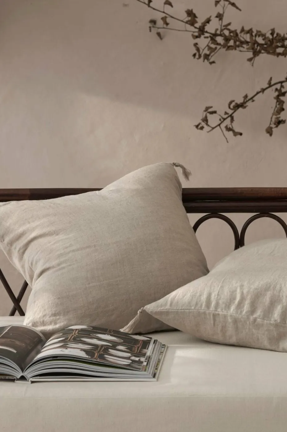 Ellos Home Putetrekk Candice Tassel i vasket lin 50x50 cm