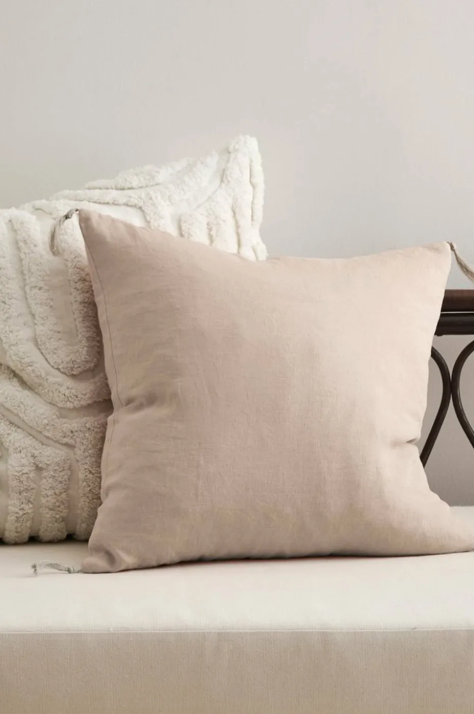 Ellos Home Putetrekk Candice Tassel i vasket lin 50x50 cm