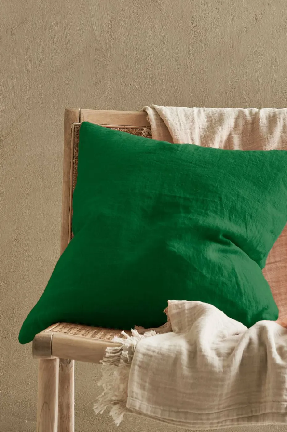 Ellos Home Putetrekk Candice Zip i vasket lin 50x50 cm