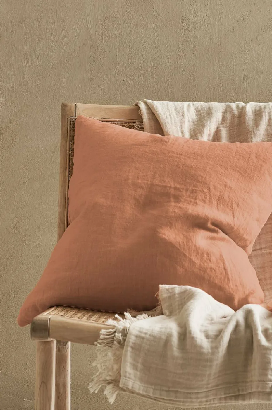 Ellos Home Putetrekk Candice Zip i vasket lin 50x50 cm