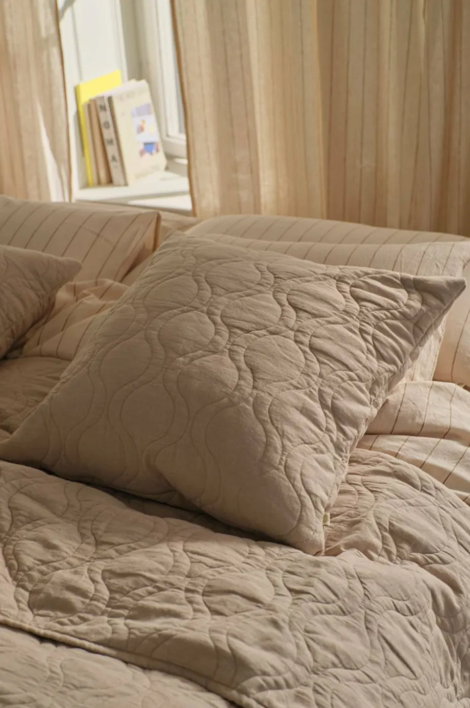 Ellos Home Putetrekk Elly Quilted i resirkulert halvlinne