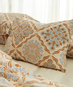 Ellos Home Putetrekk Elly Tile i resirkulert halvlinne