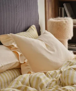 Ellos Home Putetrekk Elly Frill i resirkulert halvlinne