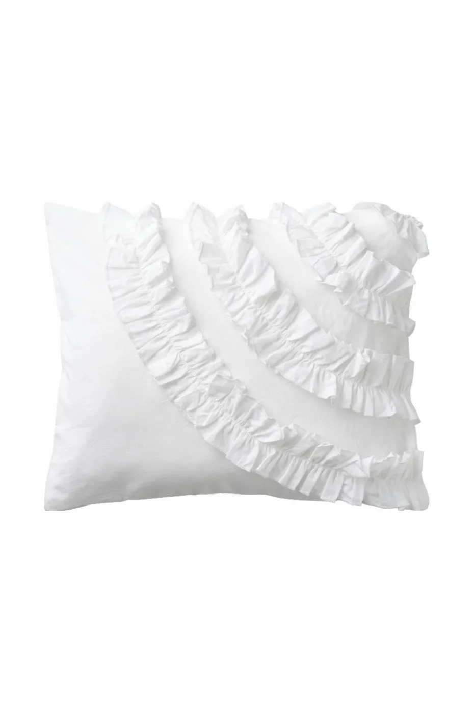 Ellos Home Putetrekk Juliette Curve Frill i vasket bomull