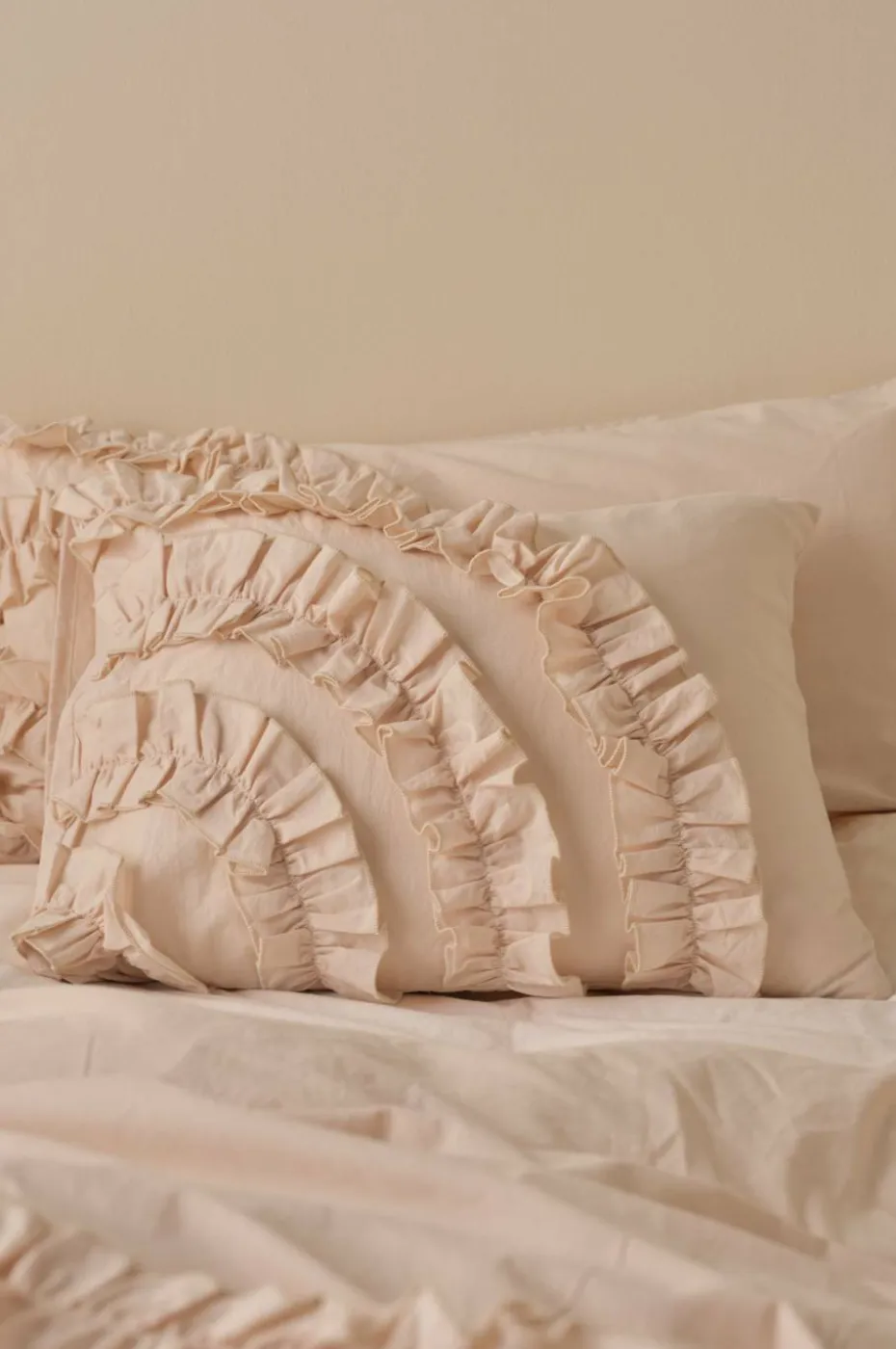 Ellos Home Putetrekk Juliette Curve Frill i vasket bomull