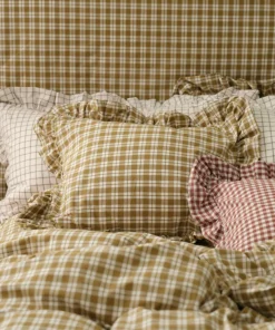 Ellos Home Putetrekk Sonneli Check Frill PC i bomull
