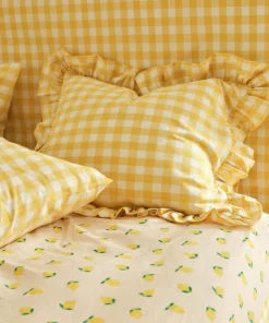 Ellos Home Putetrekk Sonneli Check Frill PC i bomull